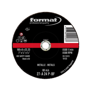 FORMAT 80270180 Taşlama taşı Çelik, Döküm 180 x 6 mm bombeli