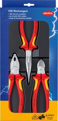 Knipex 00 20 12 VDE izoleli pense seti, 3 parçalı